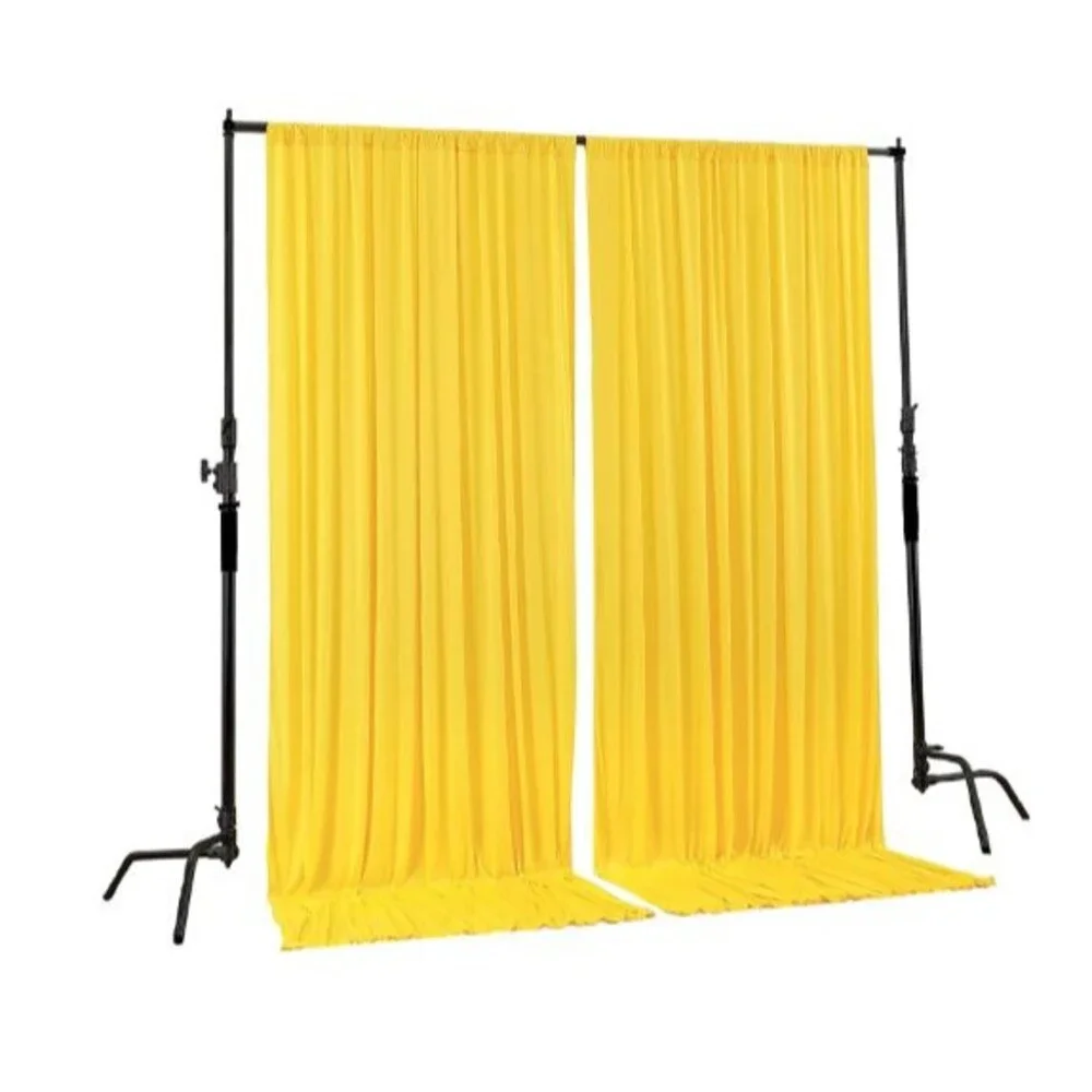 10 X 8 Feet  Polyester Backdrop Drapes Curtains Panels with Rod Pockets Yellow